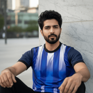 Men’s Vertical Stripe Round Neck T-Shirt