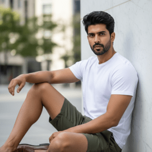 Men’s Solid White Round Neck T-Shirt